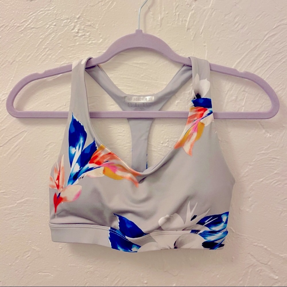 Forever 21 floral sports bra